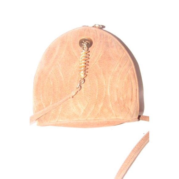 RARE Fendi Caramel Quilted Suede 2-way Purse with a 'Pasta' or 'Noodle' Design - Picture 6 of 14